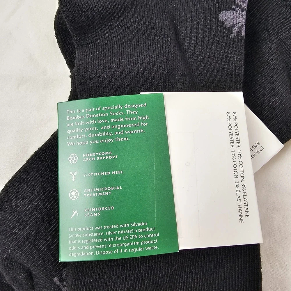 Bombas Adult Ankle Lightweight Socks Black XL 2 Pair Lot New